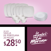 VAJILLA PORCELANA 20 PZ DECO HT-100